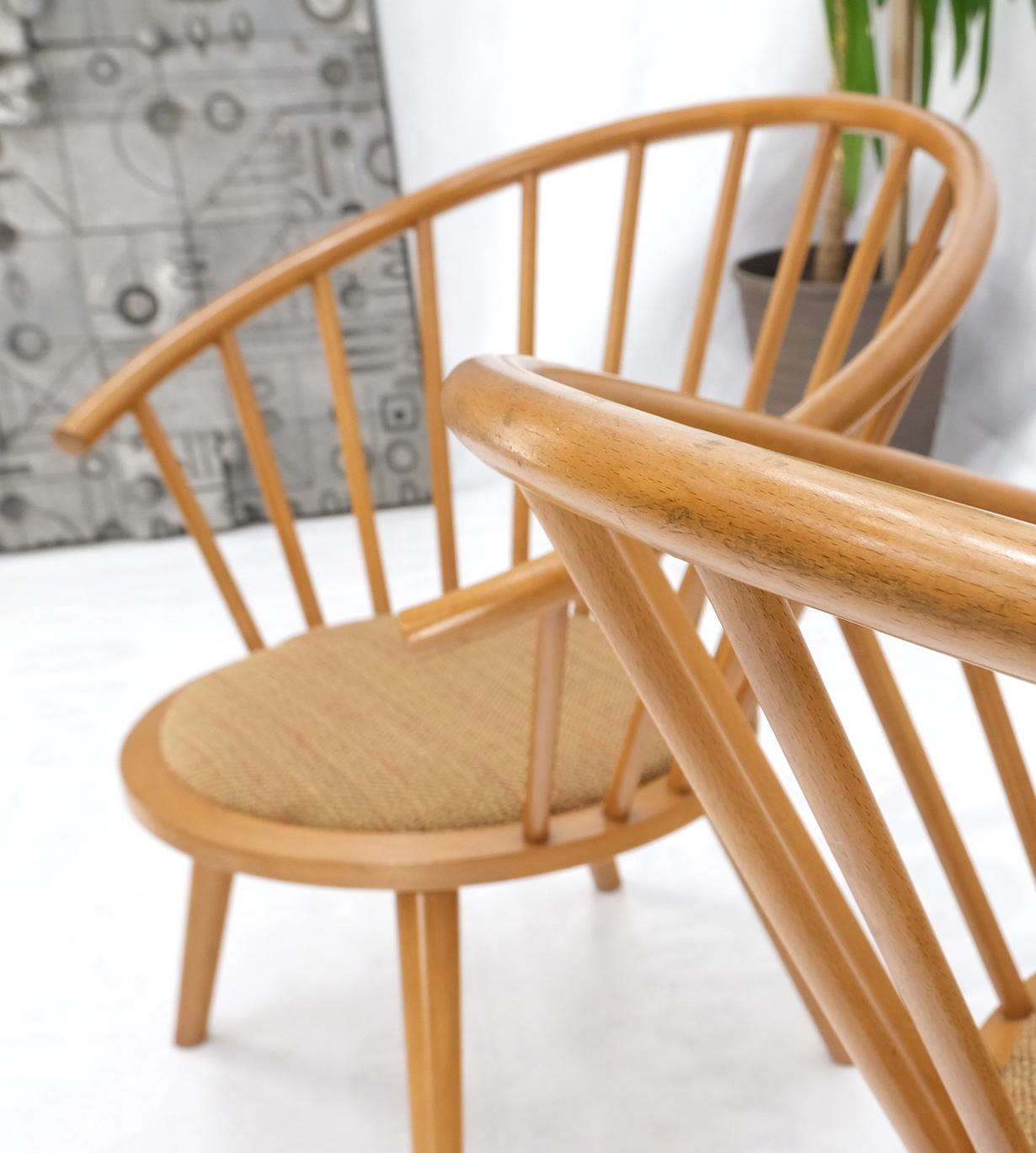Pair of Japanese Mid Century Modern Akita Mokko Fan Barrel Back Lounge Chairs For Sale 2