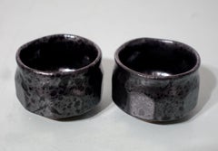 Pair of Japanese Mid-Century Studio Pottery Tea Cups