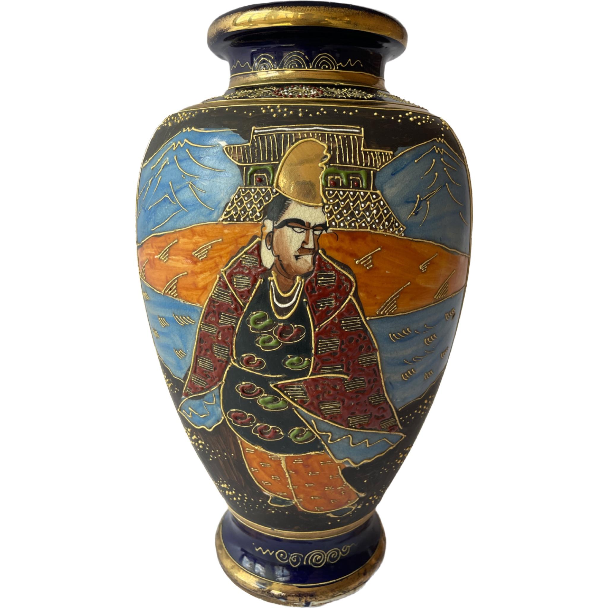 japanese satsuma moriage vase