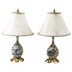Pair of Japanese Ormolu Mounted Imari Vases Mounted as Lamps
