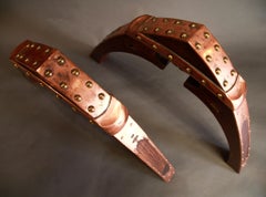Pair of Japanese Pack Saddles, Wood and Copper, Early 20th Century