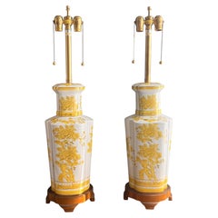 Pair of Japanese Porcelain Chinoiserie Lamps by Marbro