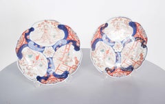Pair of Japanese Porcelain Cut-Out Plates, Imari
