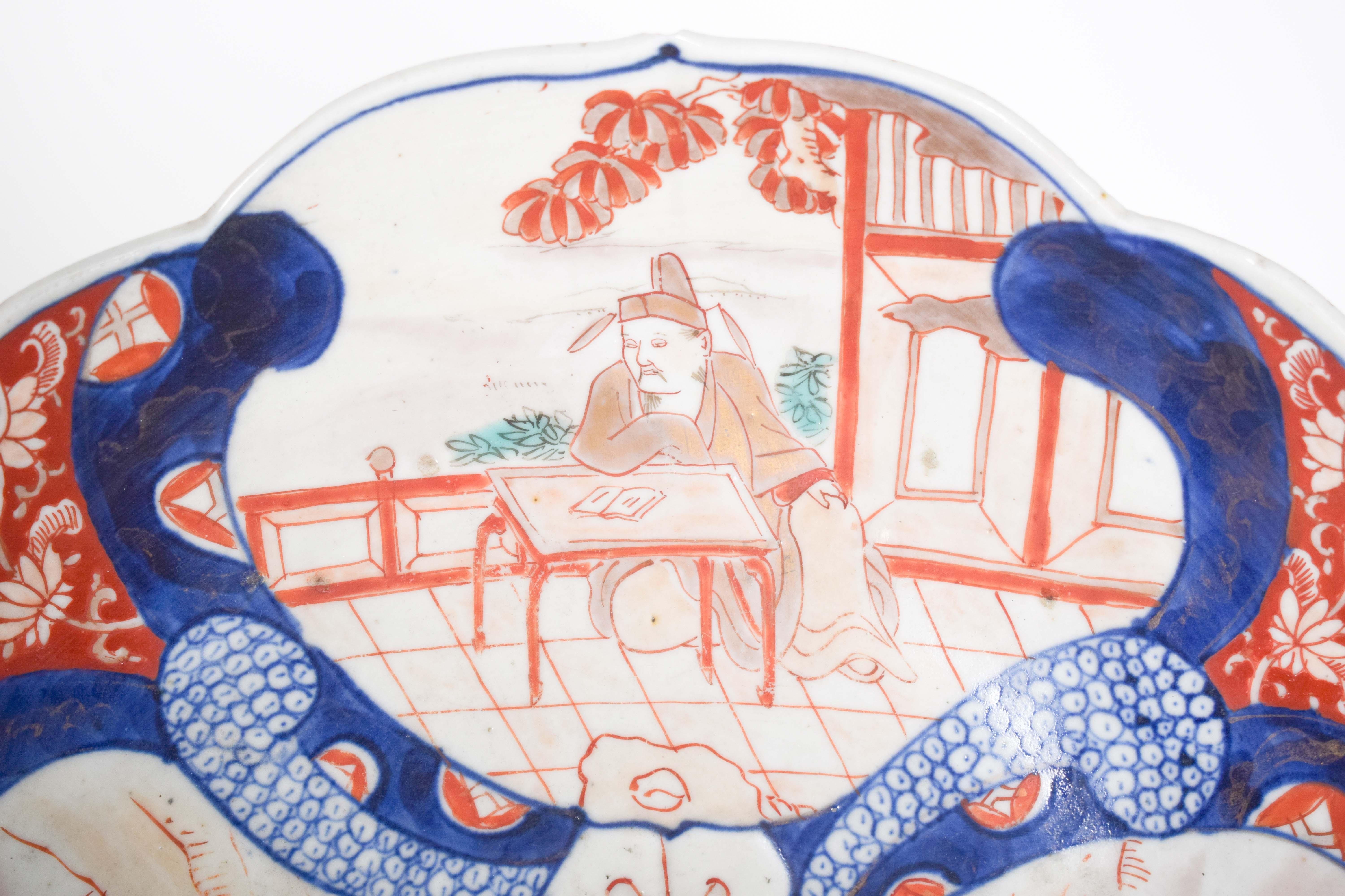 18th Century Pair of Japanese Porcelain Cut-Out Plates, Imari For Sale