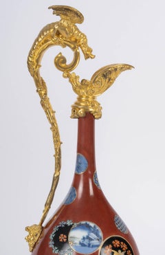 Pair of Japanese Porcelain Ewers, Gilt Bronze Mount, 19th Century.