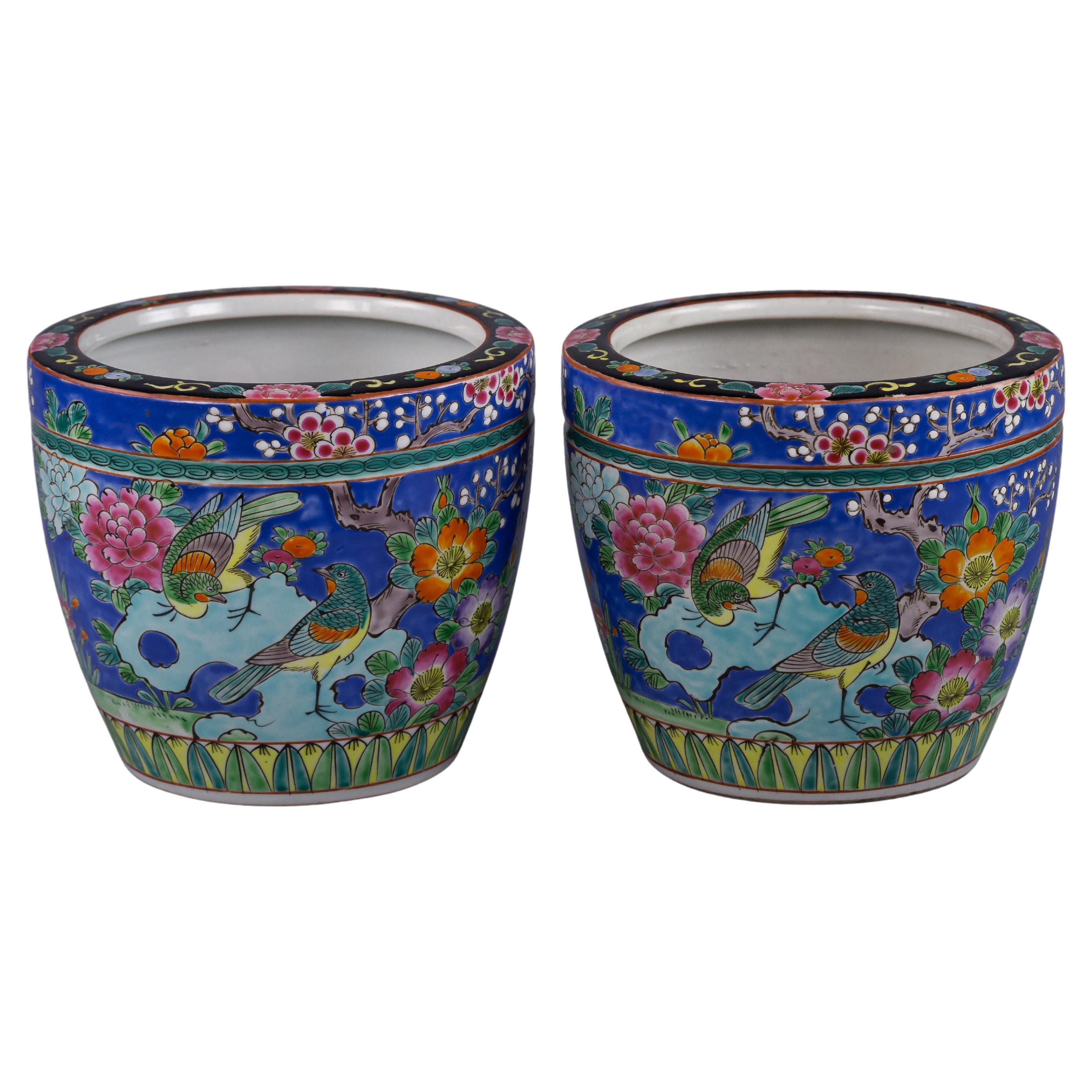 Pair of Japanese Porcelain Jardinieres, circa 1890