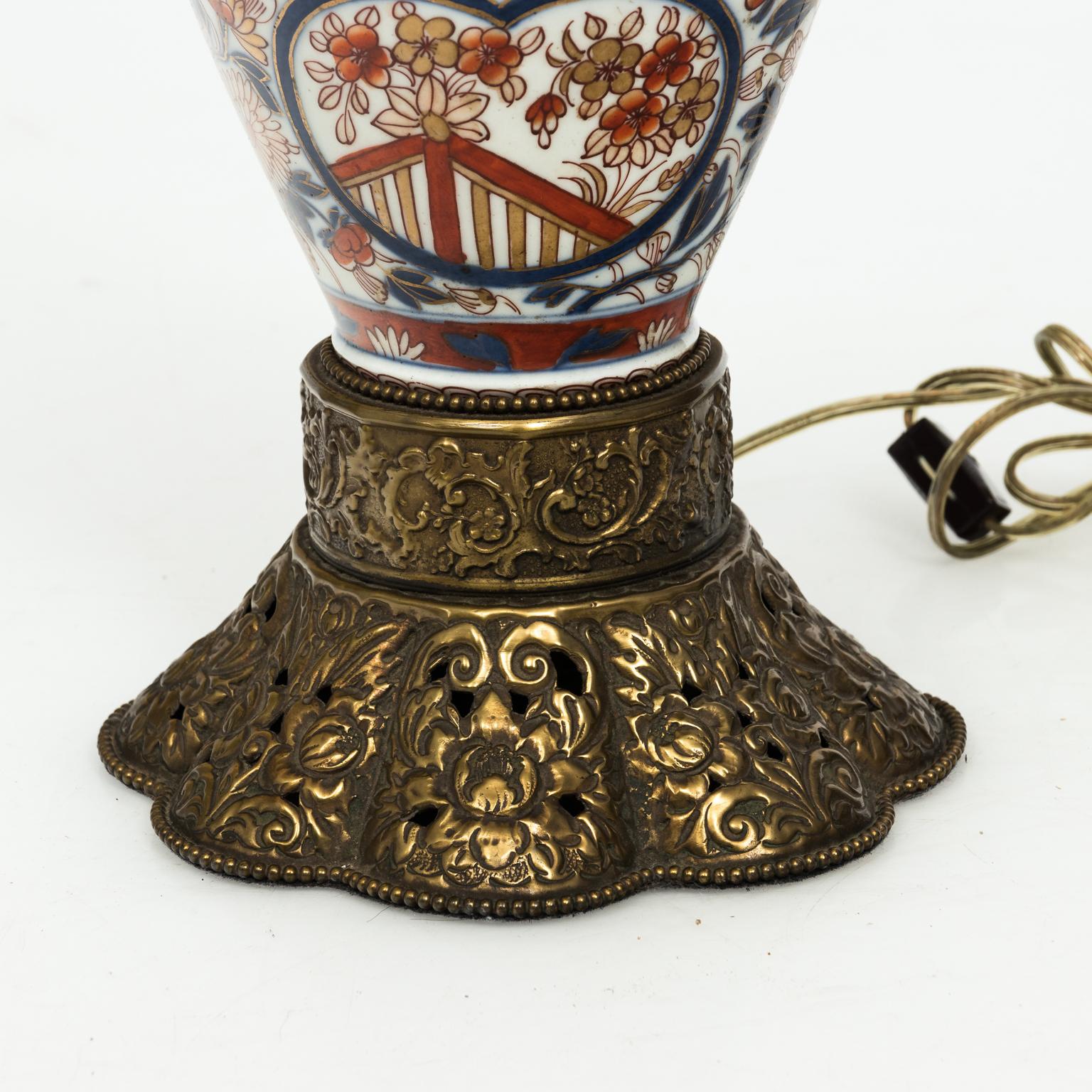 Pair of Japanese Porcelain Lamps by Imari 4