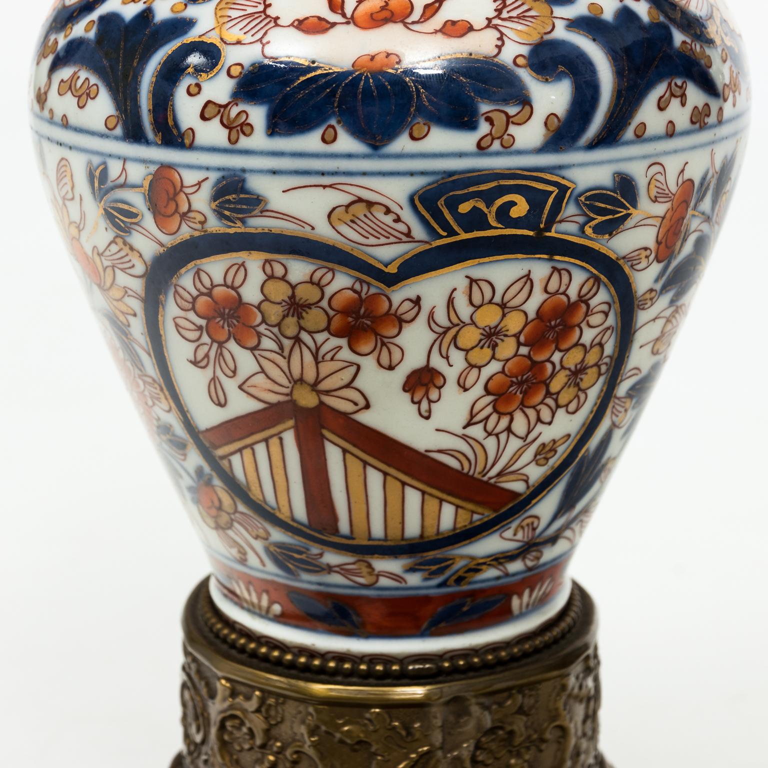20th Century Pair of Japanese Porcelain Lamps by Imari