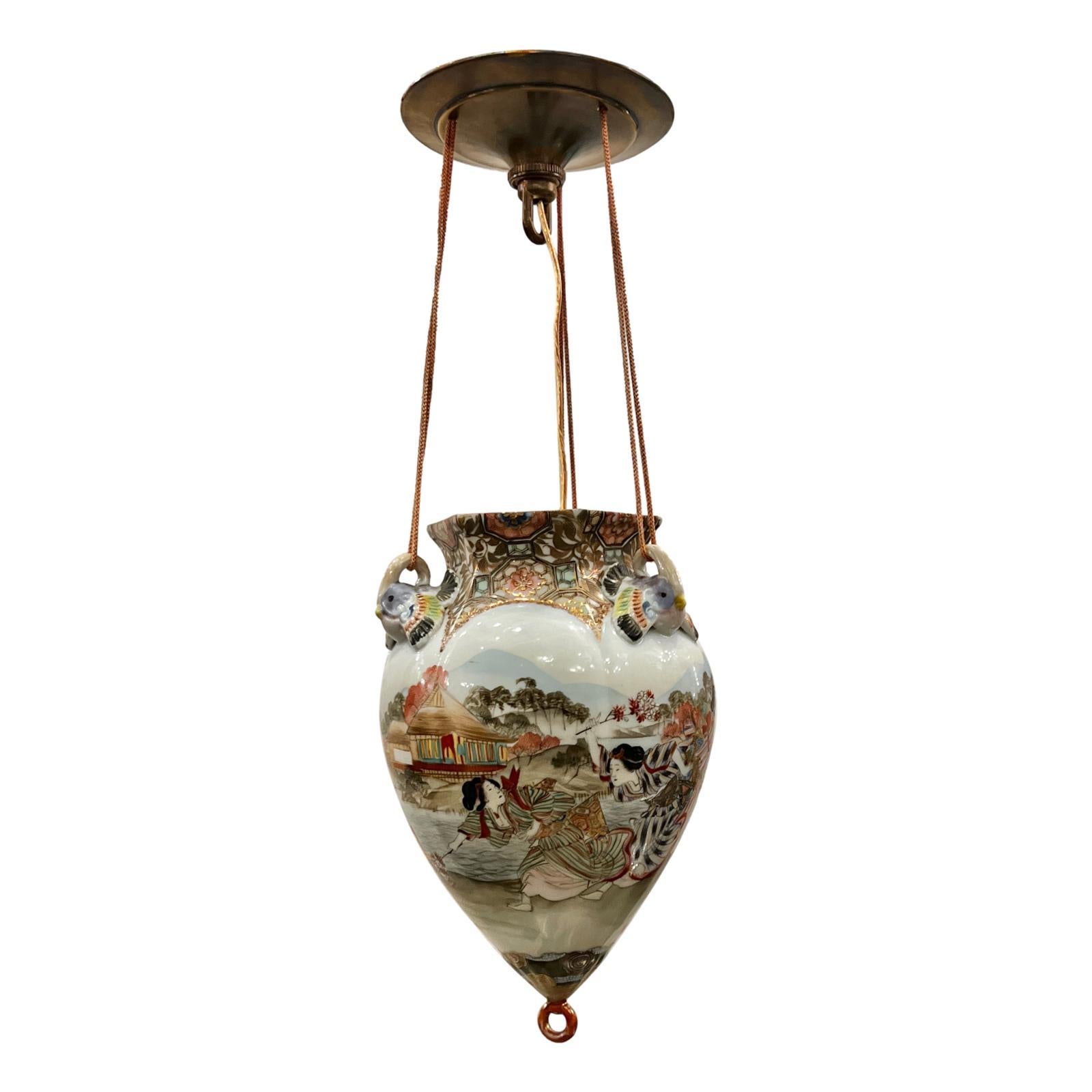 Early 20th Century Pair of Japanese Porcelain Lanterns, Sold Individually For Sale