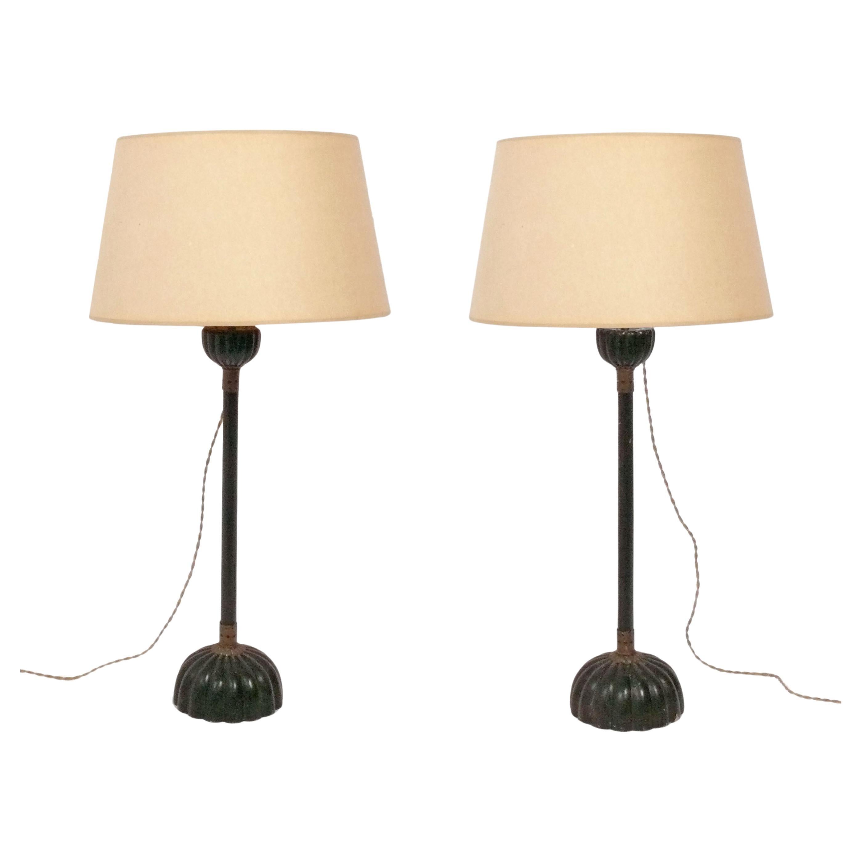 Pair of Japanese Pricket Lamps Altar Candles For Sale