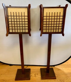 Pair of Japanese Rice Paper Floor Lamps