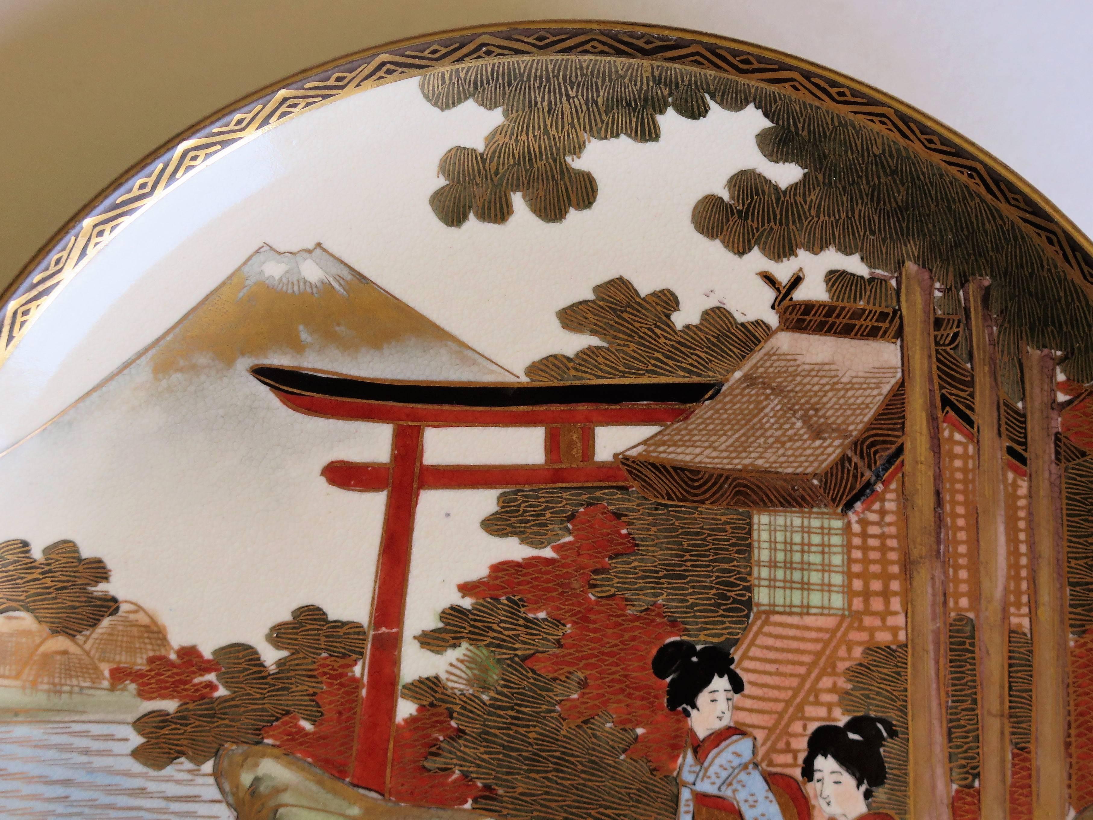 PAIR of Japanese Plates Satsuma hand decoration,  Meiji Period Circa 1900 1