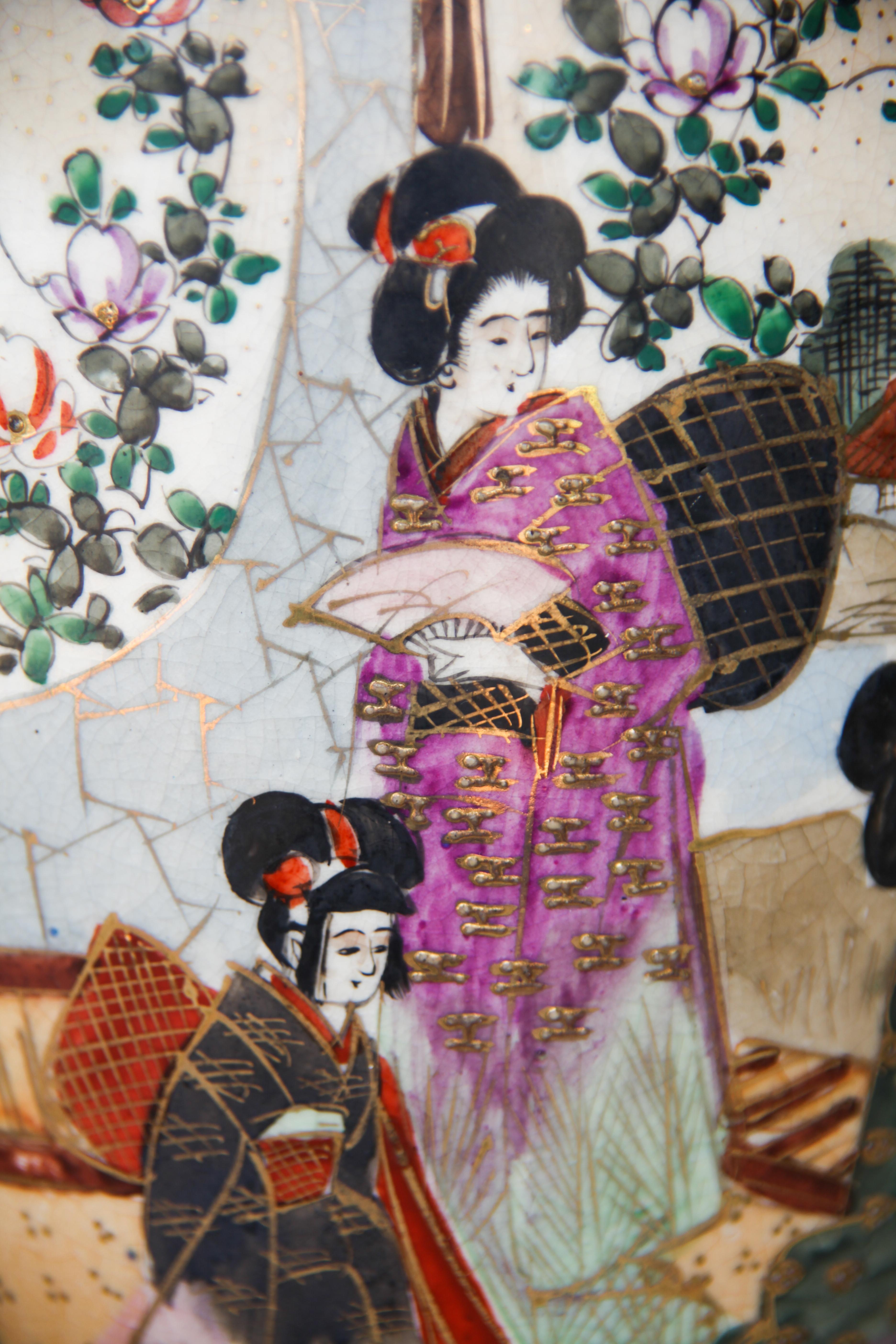 Pareja de jarrones japoneses Satsuma 3