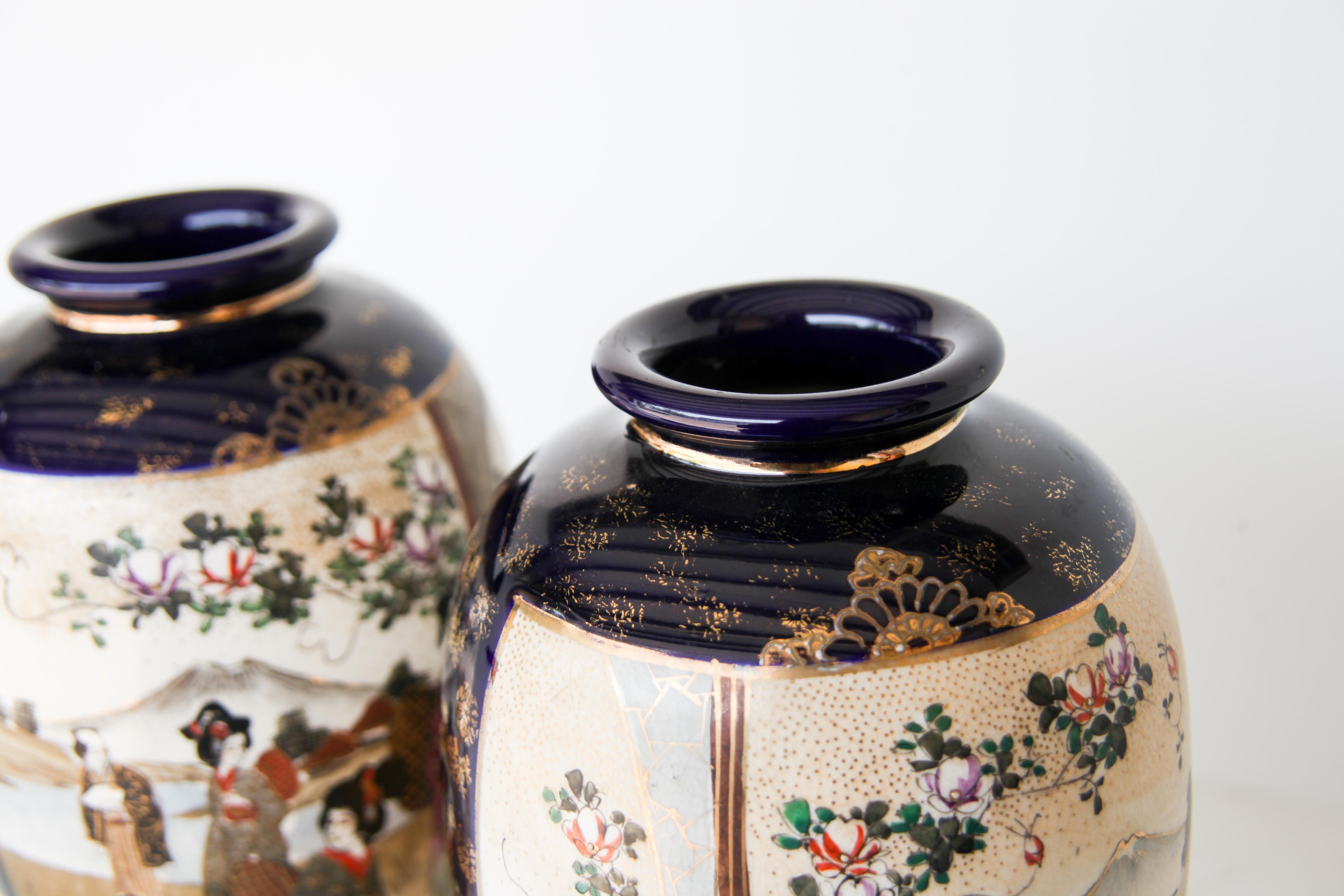 Pair of Japanese Satsuma Vases 2