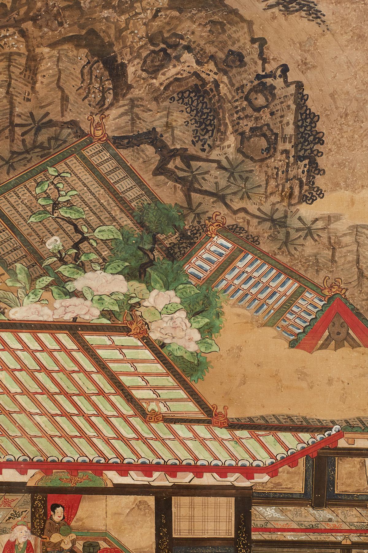 Pair of Japanese Scrolls Mounted as Panels 12