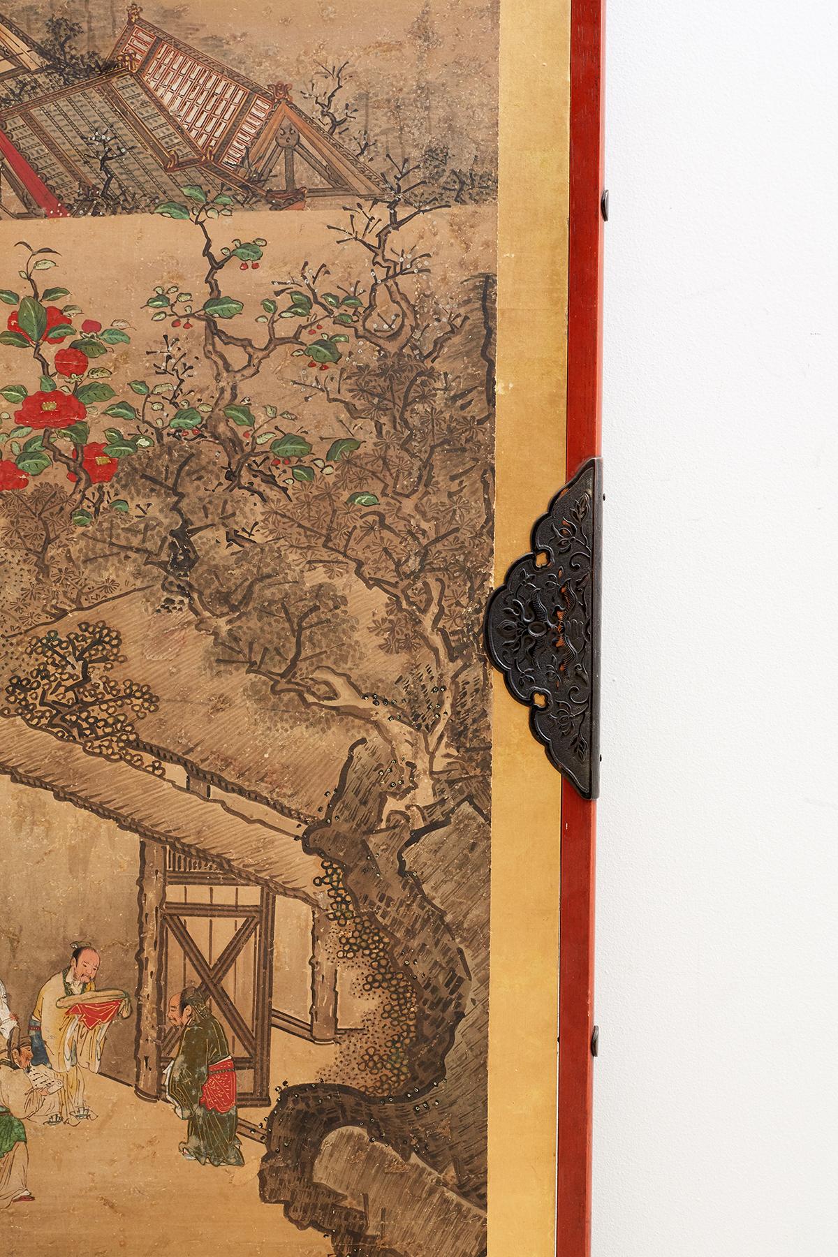 Pair of Japanese Scrolls Mounted as Panels 1