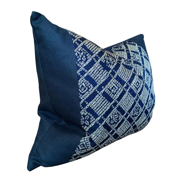 Pair of Japanese Shibori Indigo Pillows at 1stDibs