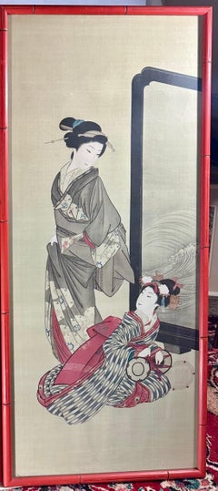 Pareja de xilografías japonesas firmadas C. 1910