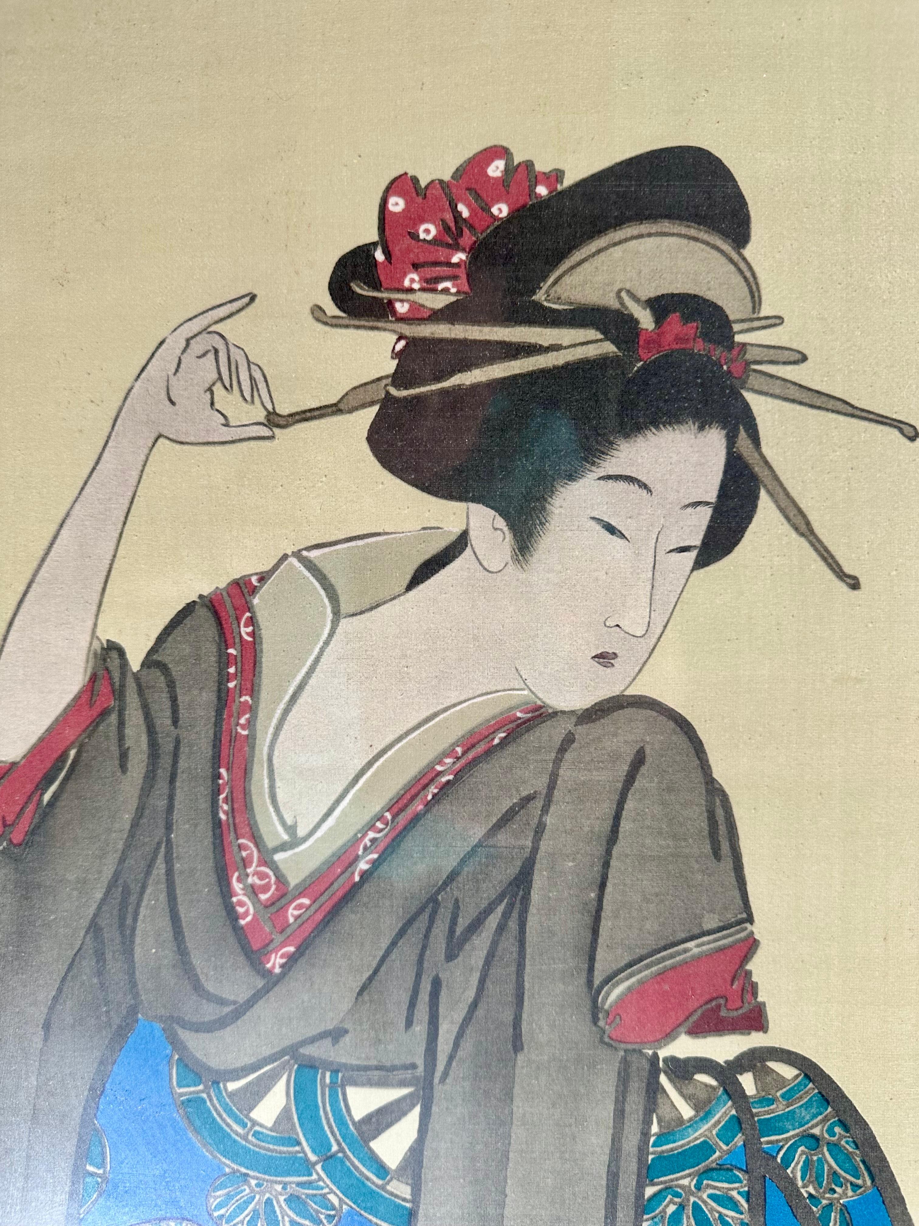 Other Pair of Japanese Signed Woodblock Prints C. 1910 For Sale