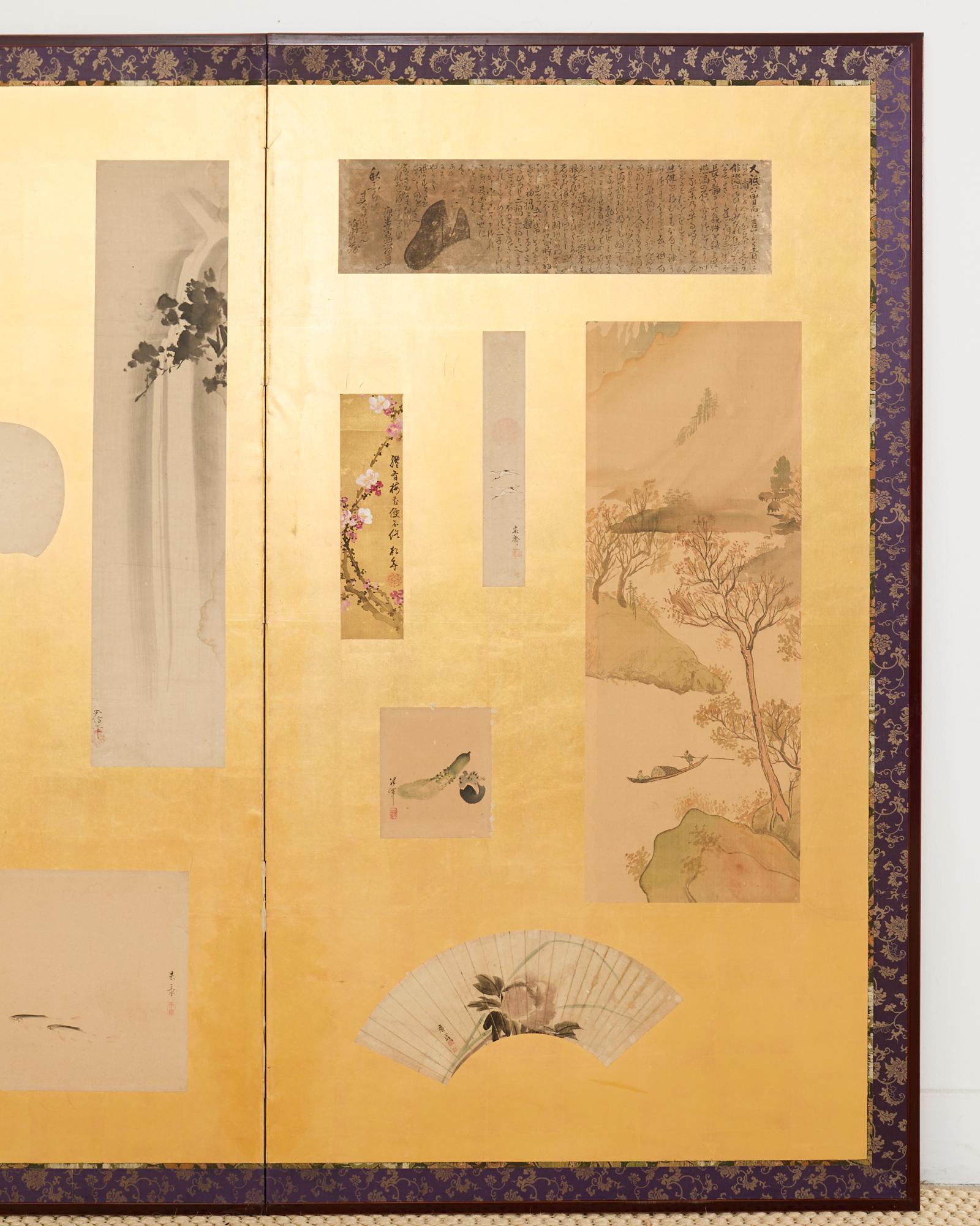 Pair of Japanese Two Panel Screens Edo Period Vignettes In Good Condition For Sale In Rio Vista, CA