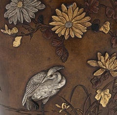 Pair of Japanese urns. 19th c. Meiji period. Signed.