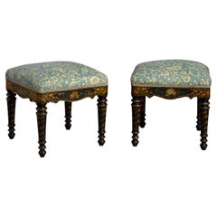 Antique Pair of Japanned Stool