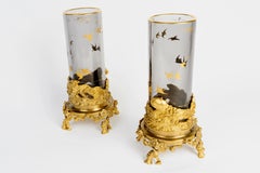 Paar Vasen aus Baccarat-Kristall im Japonisme-Stil, L'Escalier de Cristal zugeschrieben