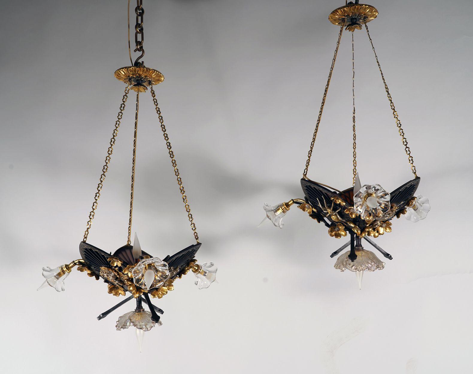 Dorato Coppia di lampadari 