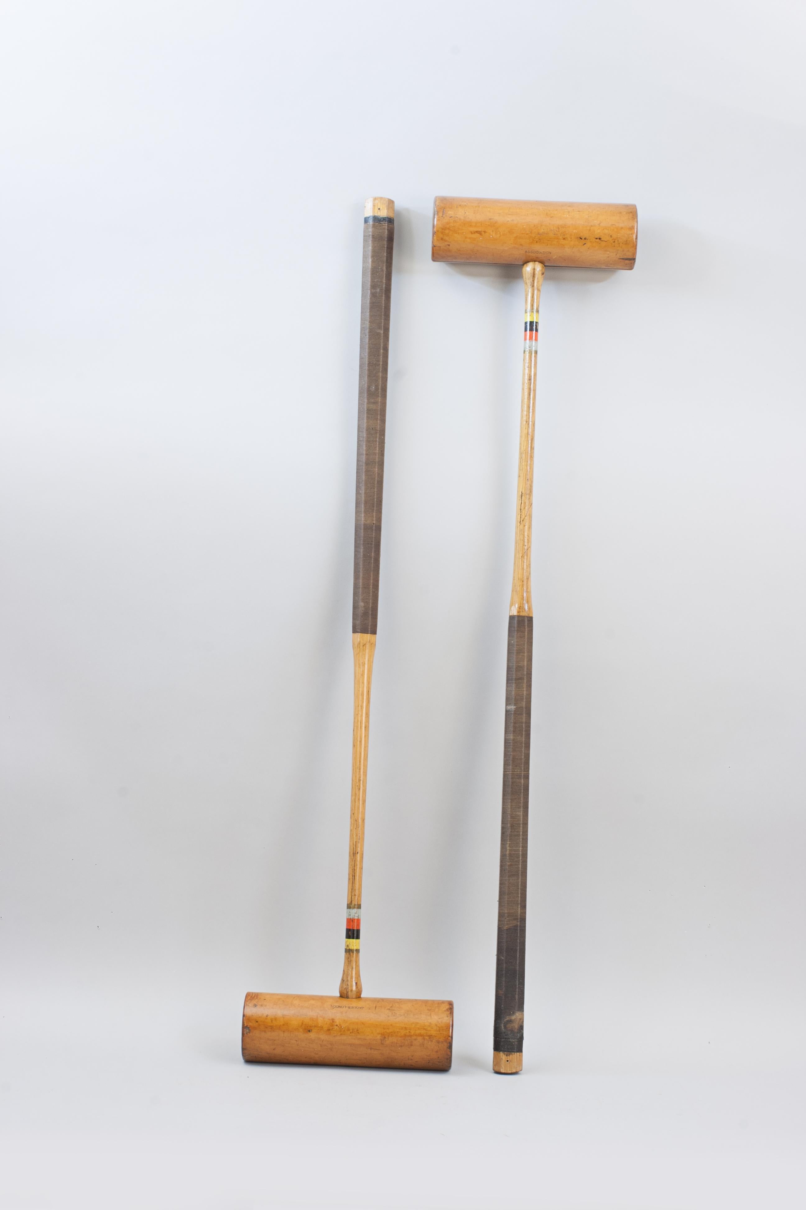 Pair Of Jaques Croquet Mallets For Sale 4