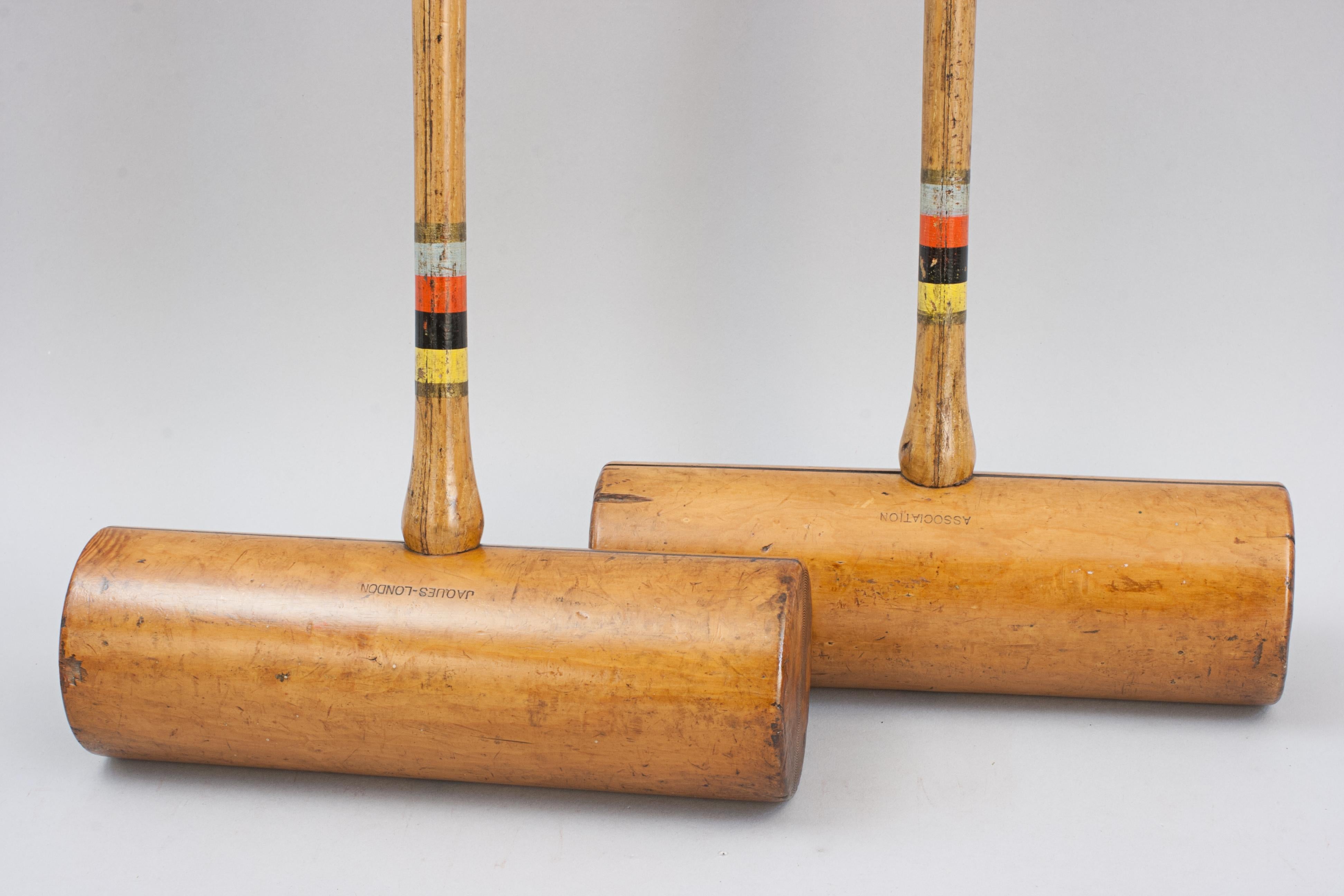 English Pair Of Jaques Croquet Mallets For Sale