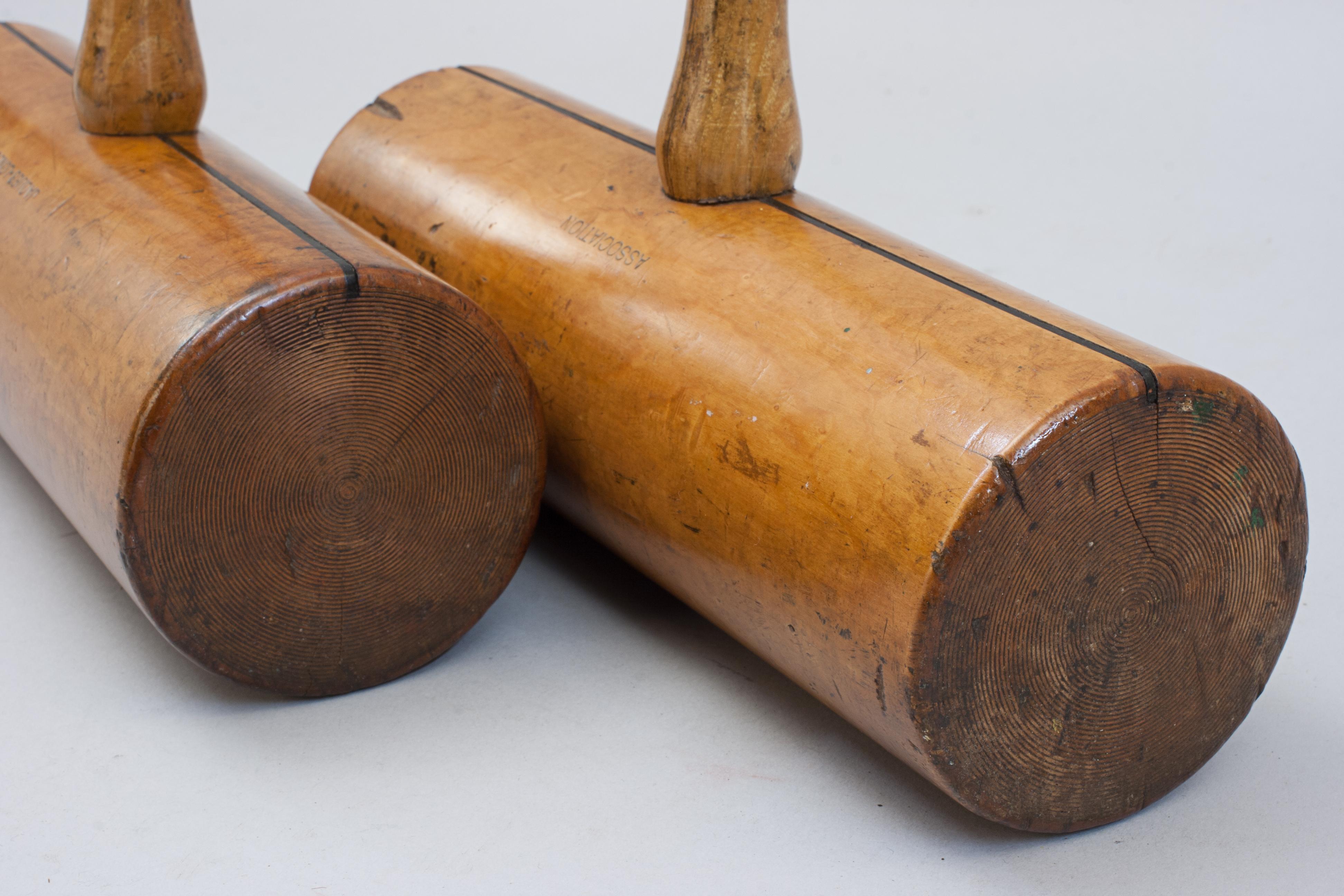 Boxwood Pair Of Jaques Croquet Mallets For Sale