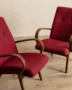 Paire de chaises longues en hêtre de Jaroslav Smidek, Tchécoslovaquie, années 1970