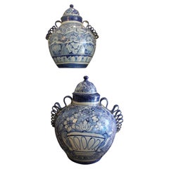 Pair of jars, ceramic, Mexico, 20th century