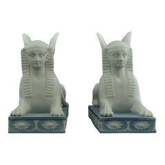 Pair of Jasperware Sphinxes, Wedgwood, circa 1800