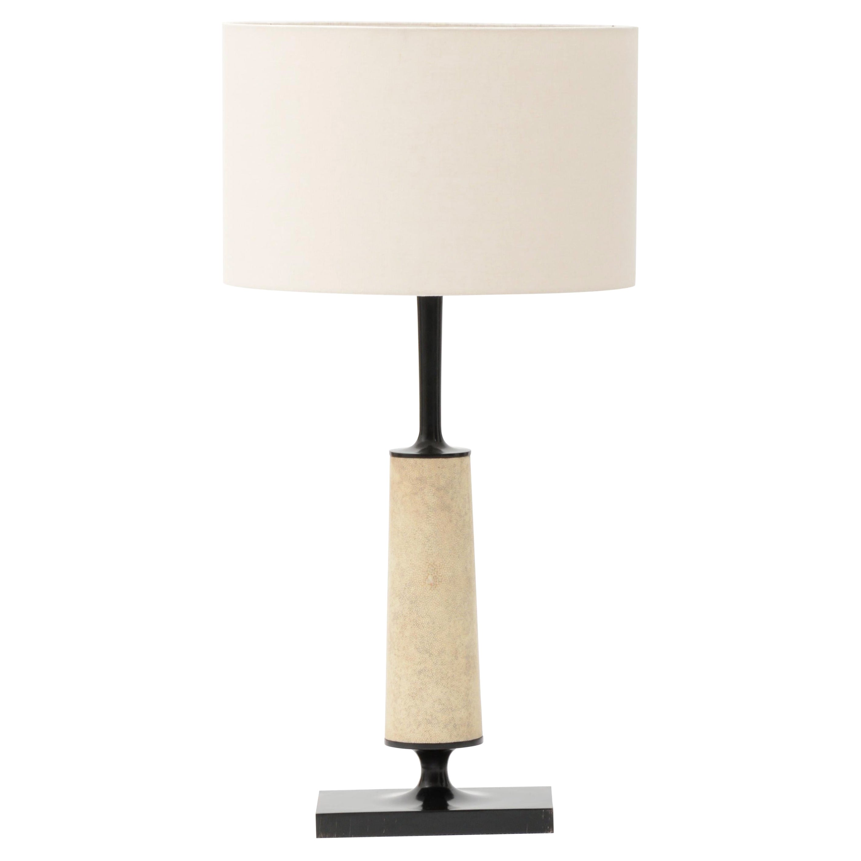 Pair of Jaya Table Lamps in Dark Bronze and Shagreen by Elan Atelier (IN STOCK)