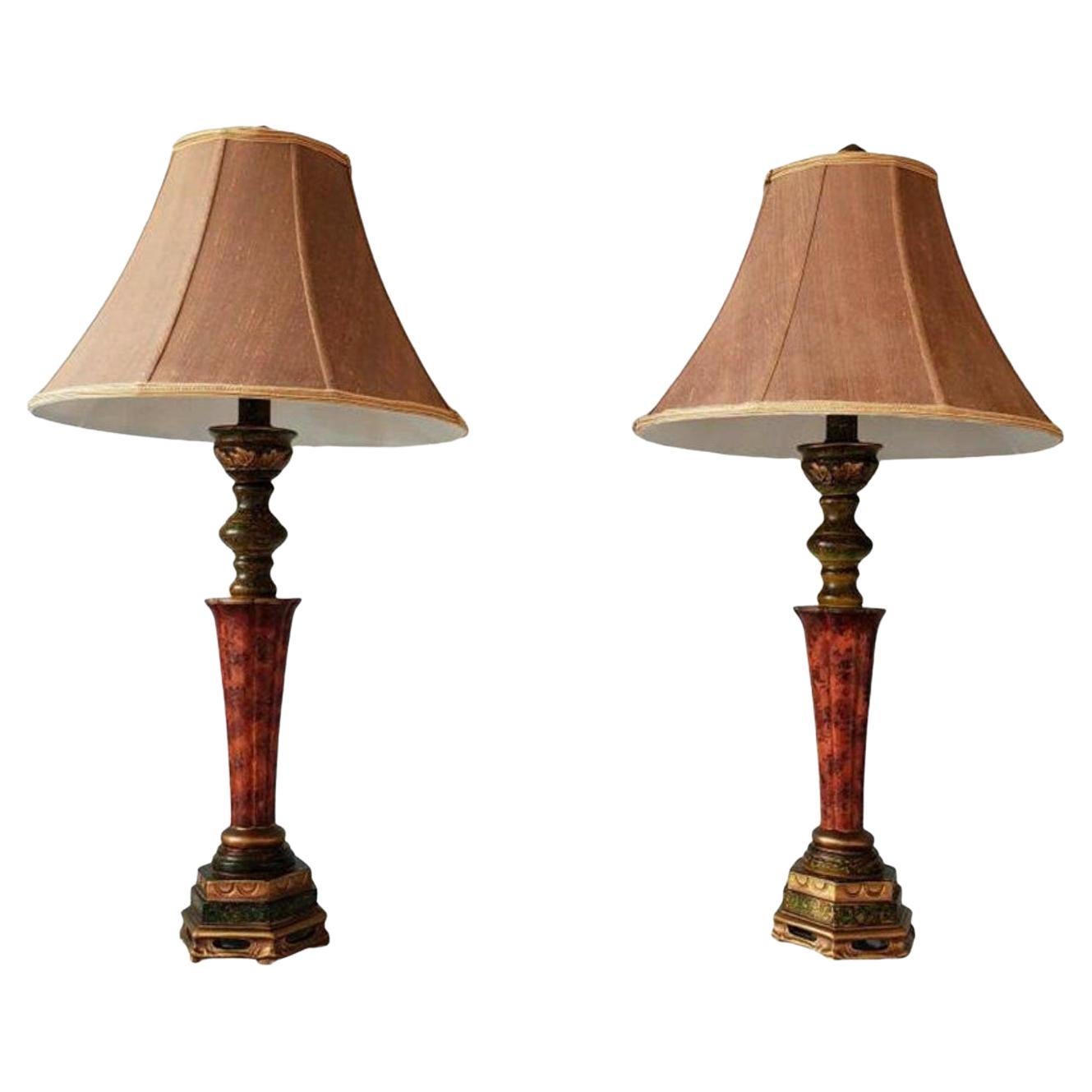 Pair of JB Hirsch Signed Contemporary Table Lamps