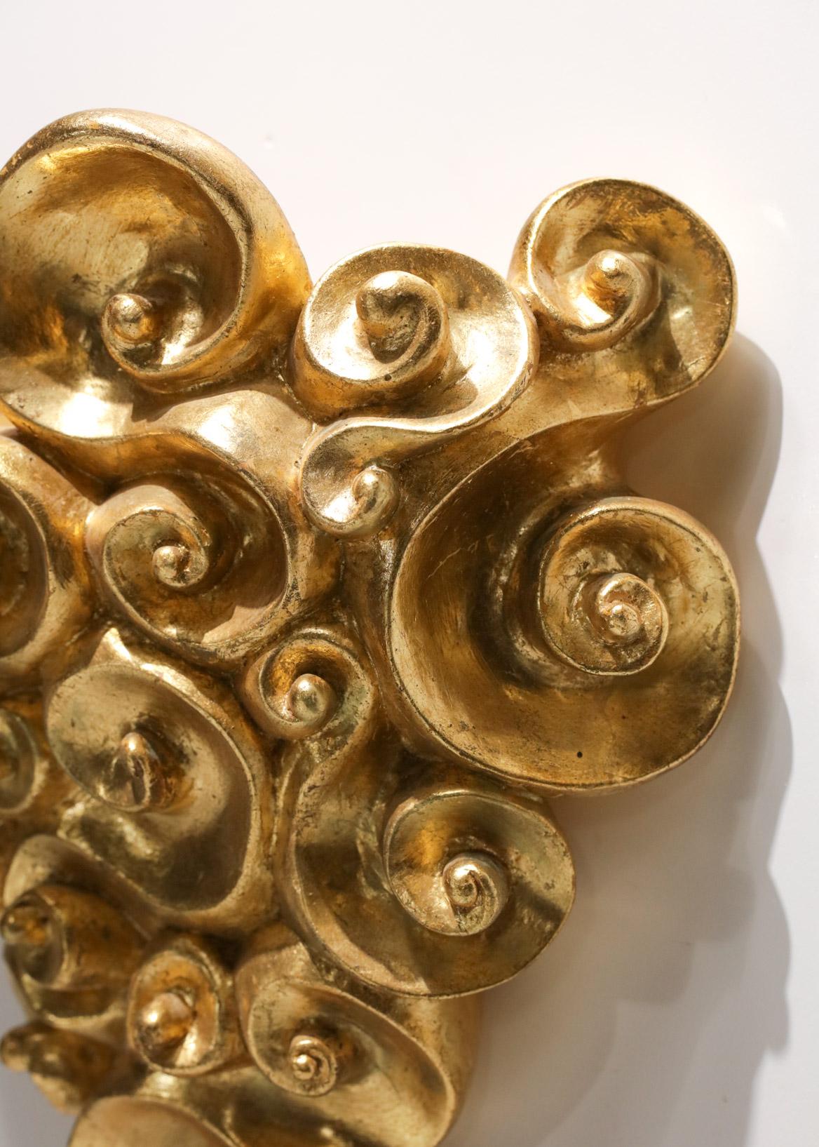 Pair of Jean Boggio Gilded Plaster Wall Lights for Les Héritiers 1