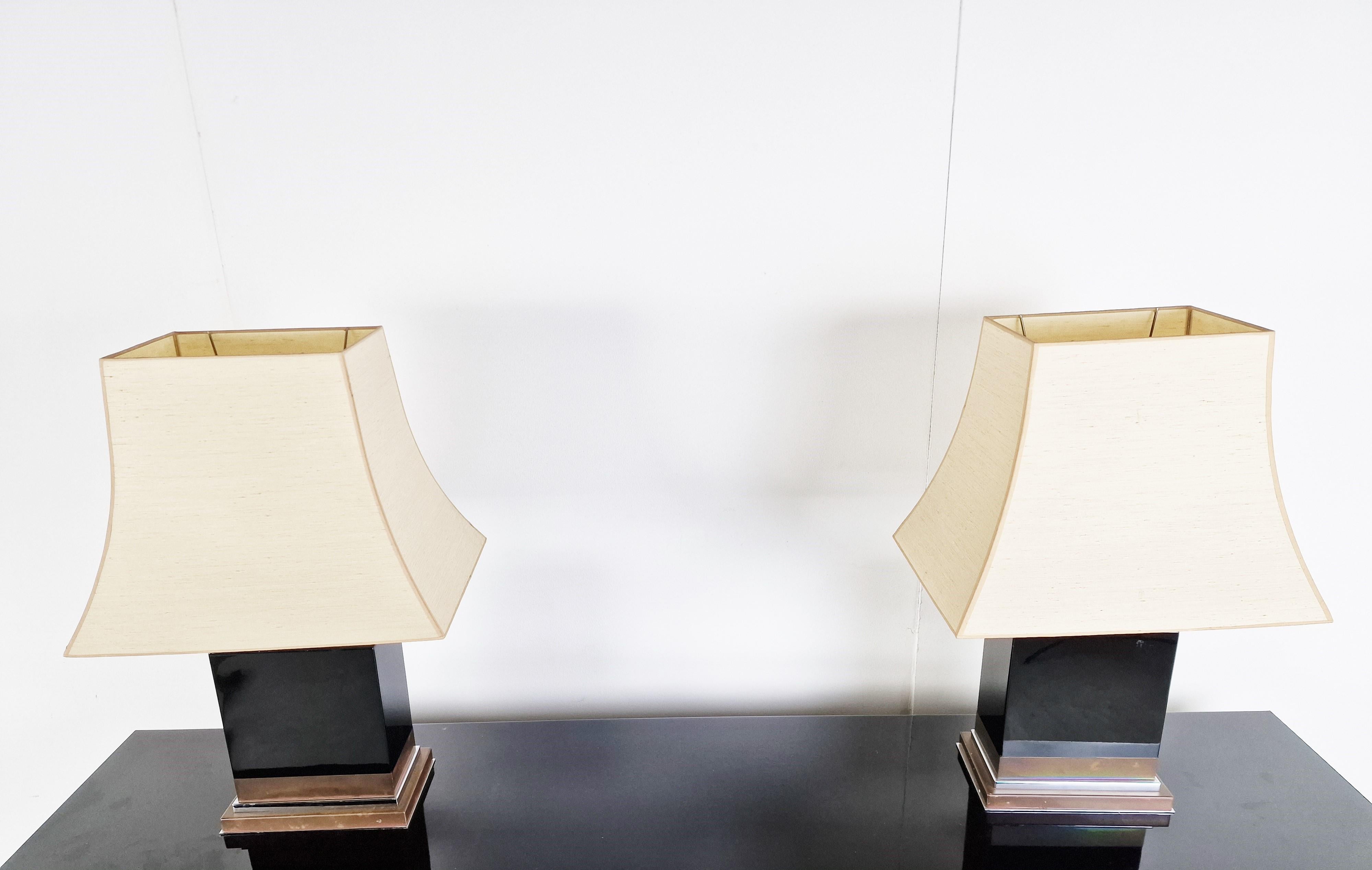 Pair of Jean Claude Mahey table lamps, 1970s In Good Condition For Sale In HEVERLEE, BE