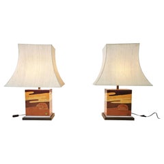 Paire de lampes de bureau Jean Claude Mahey, années 1970