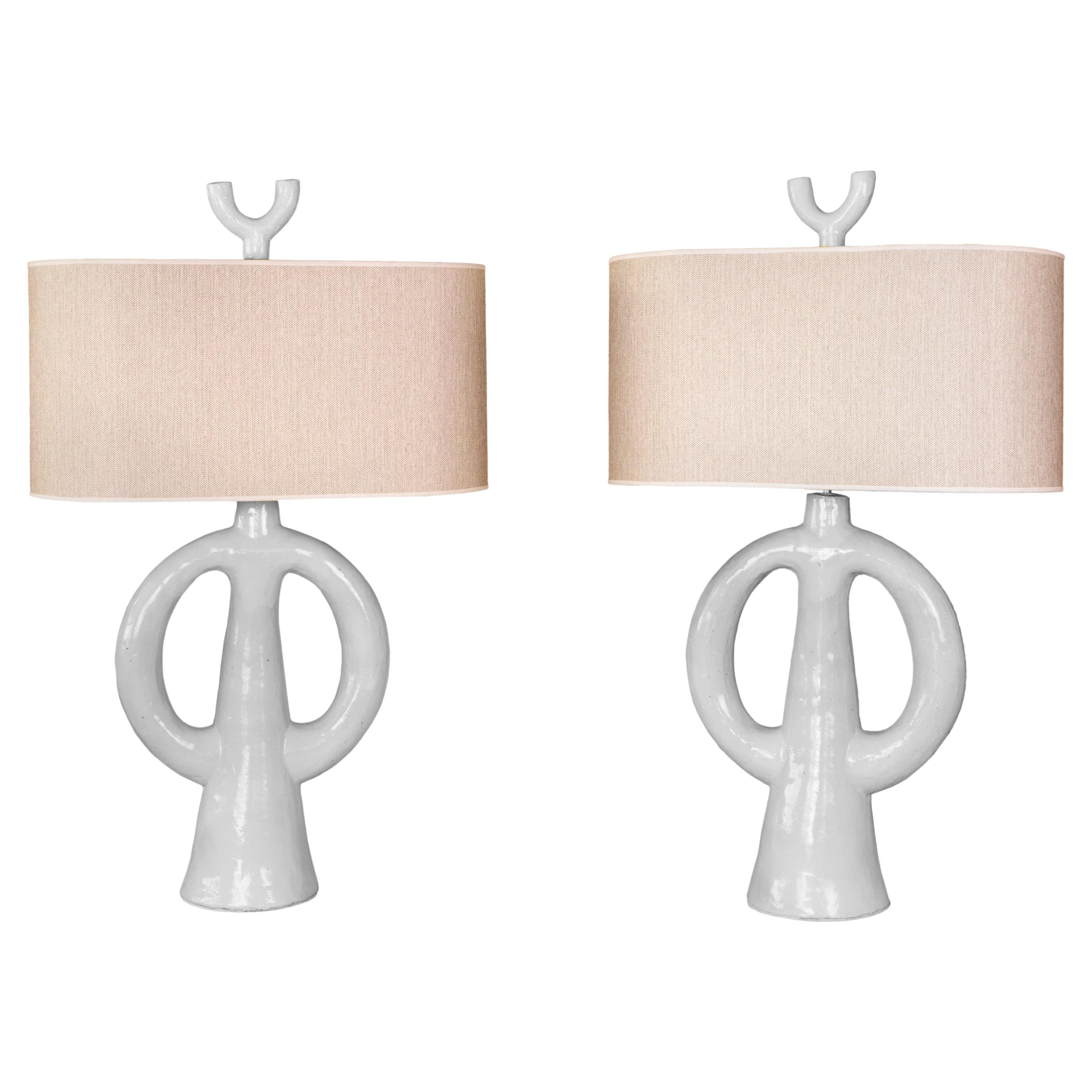 Pair of Jean-Jacques Darbaud Table Lamps "Madam", circa 2022, France