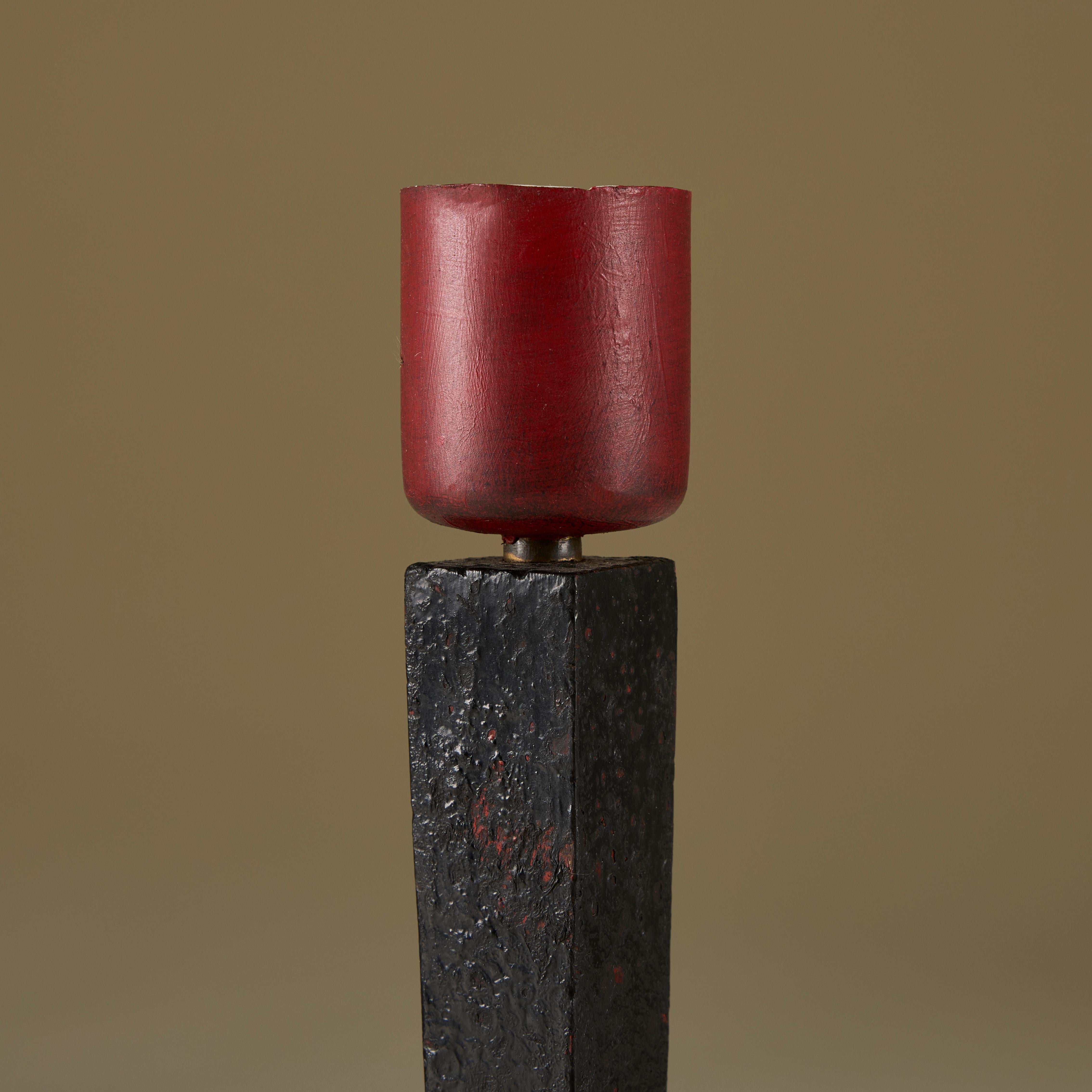 Mid-20th Century Pair of Jean-Michel Frank 1940s iron tripod table lamps for Llao Llao hotel For Sale