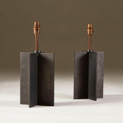 Pair of Jean-Michel Frank “Croisillon” Painted Iron Table Lamps, c. 1935