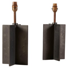 Pair of Jean-Michel Frank “Croisillon” Painted Iron Table Lamps, c. 1935