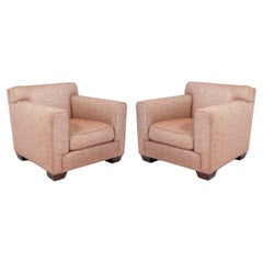 Pair of Jean Michel Frank Inspired Lounge Chairs by Donghia