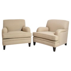 Pair of Jean-Michel Frank style armchairs, 1960s.