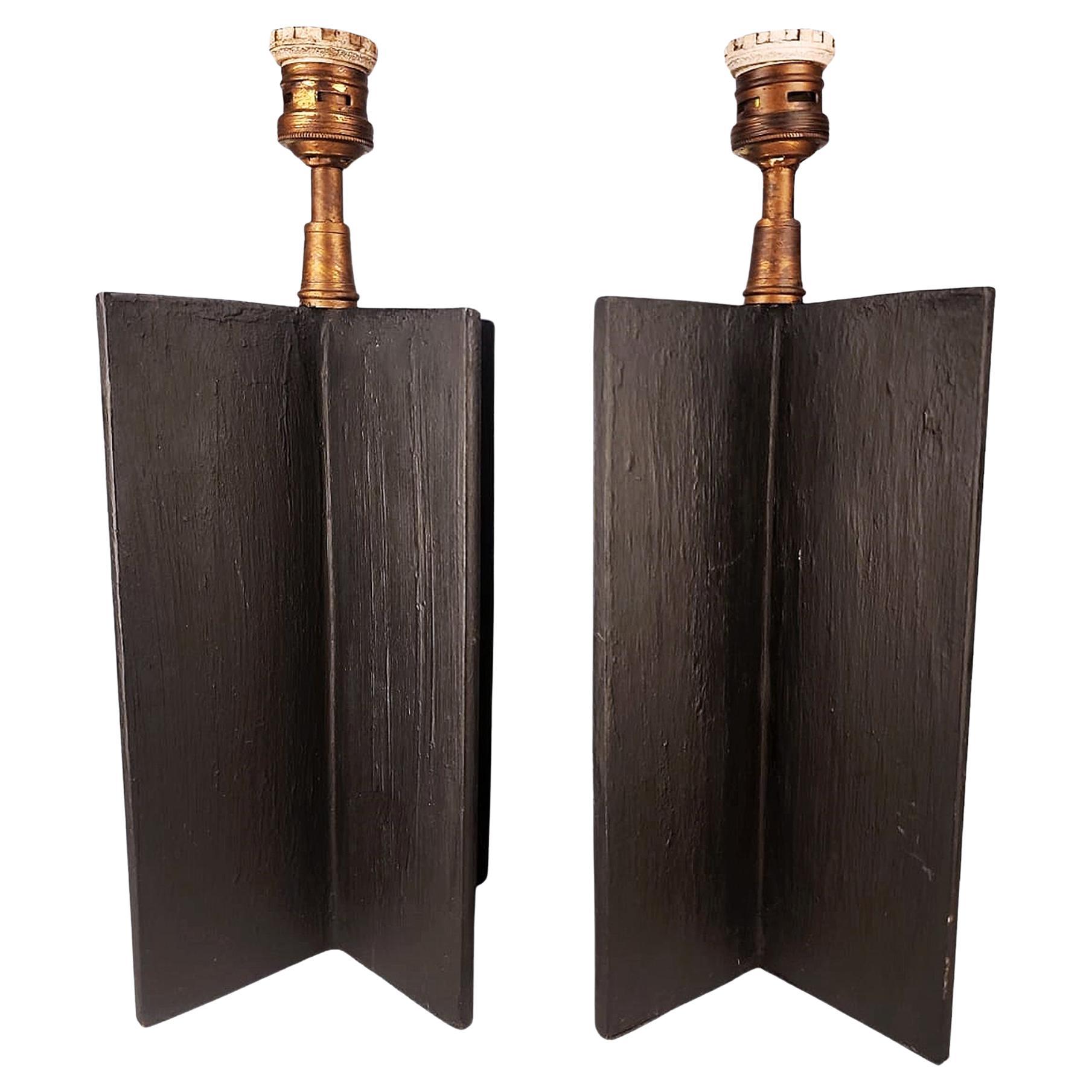 Pair of Jean-Michel Frank's Iron 'Croisillon' Lamps for Argentine Company Comte For Sale