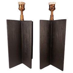 Vintage Pair of Jean-Michel Frank's Iron 'Croisillon' Lamps for Argentine Company Comte