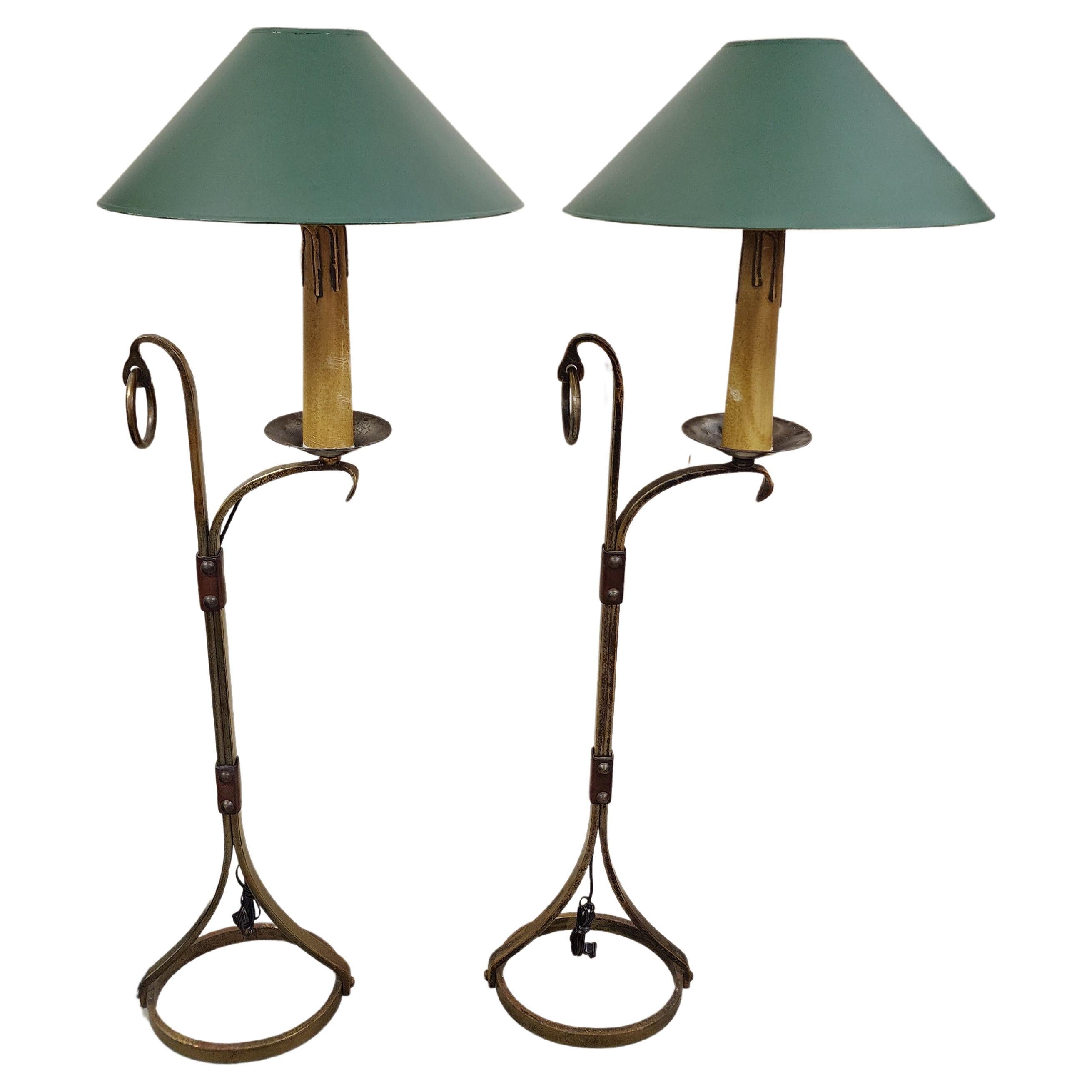 Paire de lampadaires Jean-Pierre Ryckaert Mid Century French Modern 1950 en vente