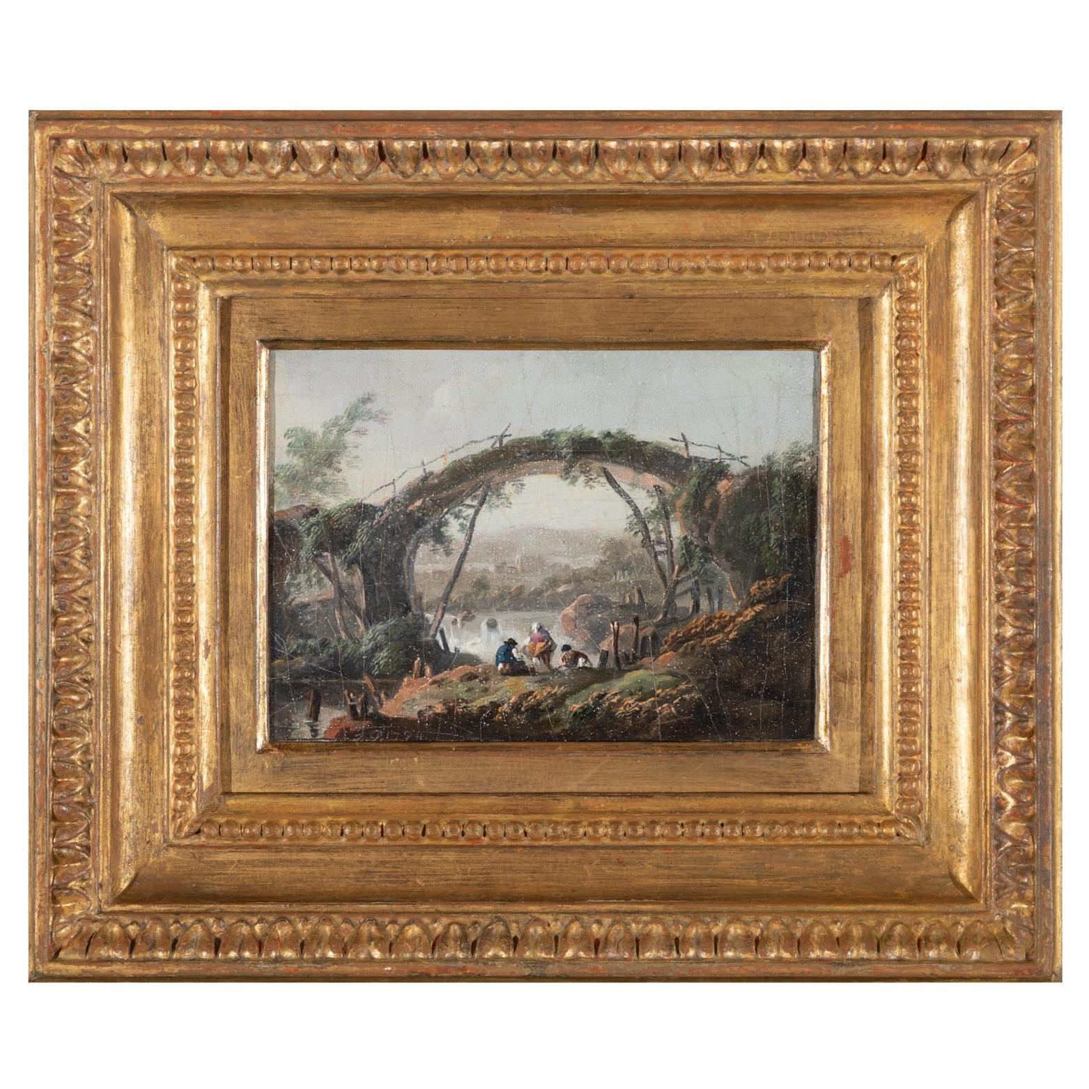 Pair of Jean Pillement Landscape Paintings, Signed and Dated 1794 For Sale