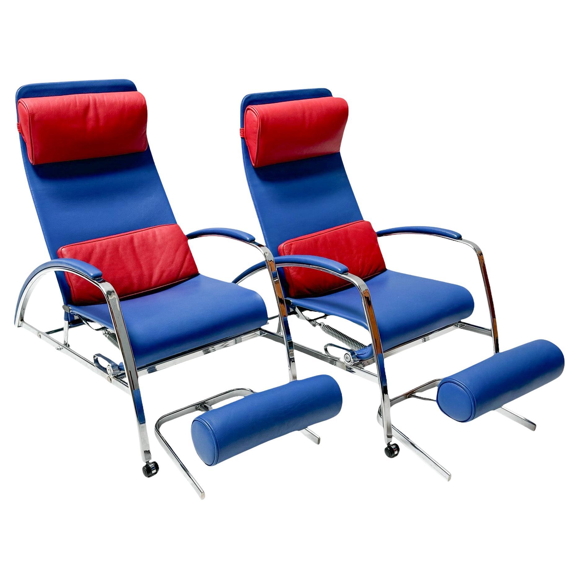 Pair of Jean Prouvé Tecta Germany Grand Repos Lounge Chairs with Stools ...